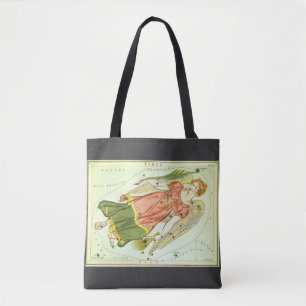 Bolsa Tote Virgem Virgem Vintage Constellação Espelho de Urân