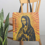 Bolsa Tote Virgen de Guadalupe Drape<br><div class="desc">Estilo icônico carregar aonde quer que você vá com este Virgen de Guadalupe desenhando o saco! Apresentando uma reviravolta eclética moderna em uma imagem clássica, esta bolsa traz cores vibrantes e design audaciosas para o seu essencial do dia a dia. Perfeito para quem ama misturar tradição com uma nova borda...</div>