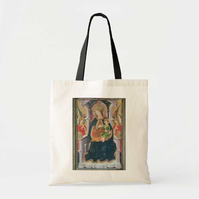 Bolsa Tote Virgin e criança com músicos do anjo (Frente)
