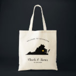 Bolsa Tote Virginia Wedding Bag para convidados do Hotel<br><div class="desc">Saco de presentes de boas-vindas para convidados fora da cidade para o seu casamento,  com a imagem da Virgínia. Preencha a bolsa com seus doces favoritos. Clique em "personalizar mais" para mover o coração para o local do evento.</div>