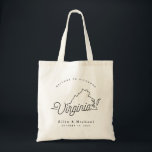 Bolsa Tote Virginia Wedding Welcome Tote Bag<br><div class="desc">Esta bolsa de Virginia é perfeita para receber convidados da cidade para o seu casamento! Embale-o com guloseimas locais para um pacote de boas-vindas extra divertido.</div>