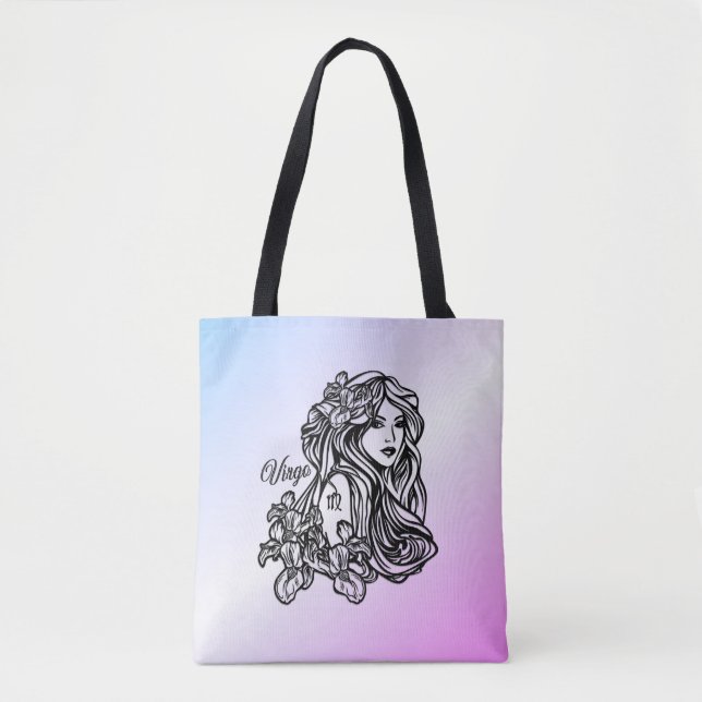Bolsa Tote Virgo A Virgem Zodíaco Roxo (Frente)