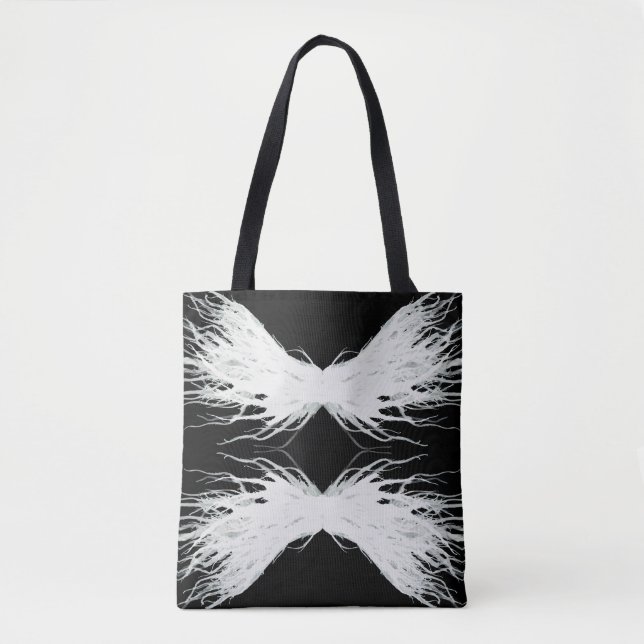 Bolsa Tote Virtues Abstract White Wings Alcohol Ink Art (Frente)