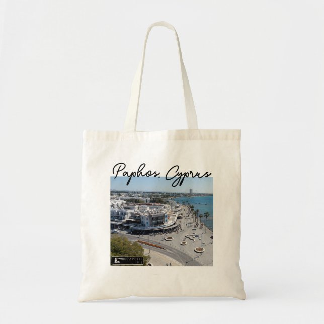 Bolsa Tote Visão 2 do drone de Paphos Seafront (Frente)