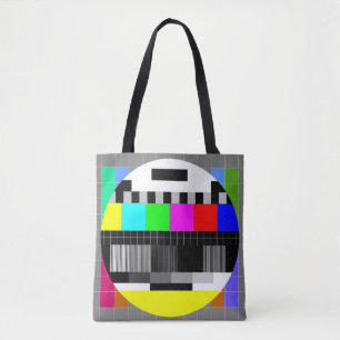 Bolsa Tote Visão geral de ausência de sinal da TV retrô.