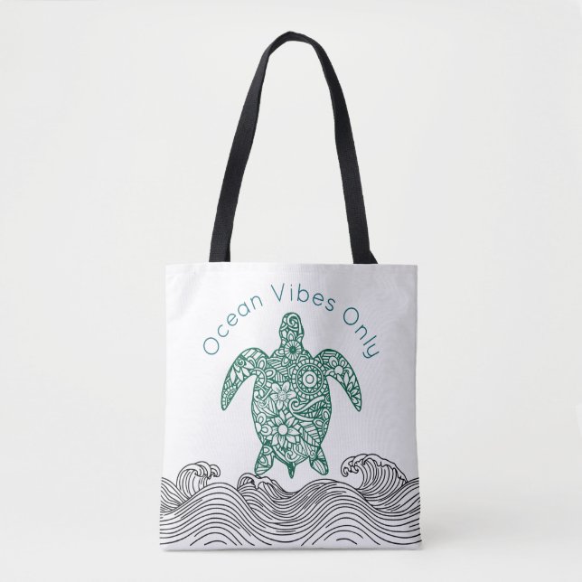 Bolsa Tote Vísceras oceânicas, Tartaruga, (Frente)