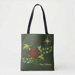 Bolsa Tote Visitas de Natal de Aquarela Personalizadas