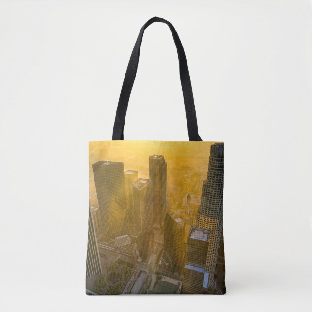 BOLSA TOTE VISTA AERIAL DOS EDIFÍCIOS CIDADÃOS DURANTE O DIA (Frente)