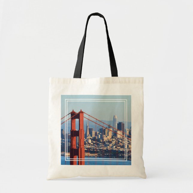 Bolsa Tote Vista da Ponte San Francisco Através da Porta do O (Frente)