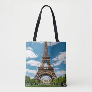 Bolsa Tote Vista da Torre Eiffel do Parque Público Champ de M