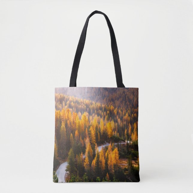 Bolsa Tote Vista de excelente da estrada sinuosa. Dramático e (Frente)