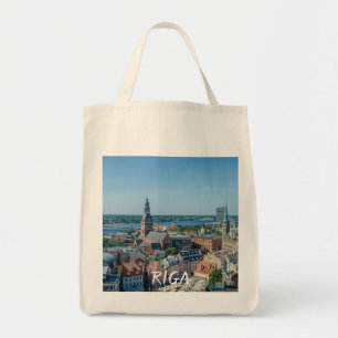 Bolsa Tote Vista do centro da cidade de Riga de cima