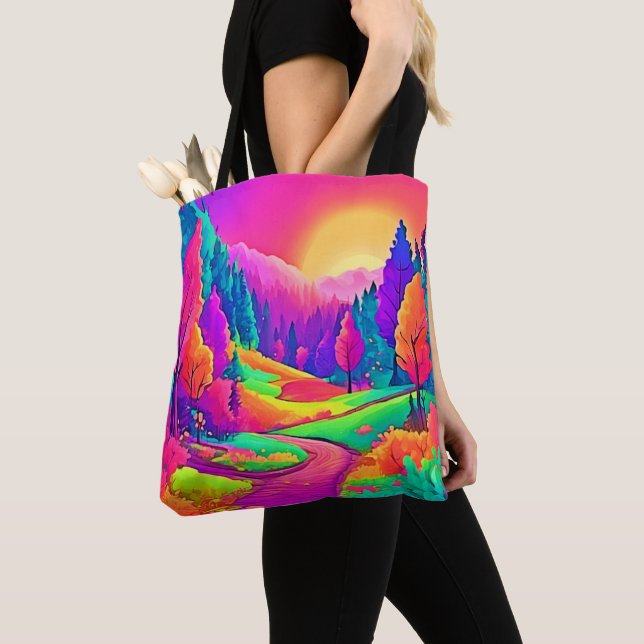 Bolsa Tote Vista Sunset Colorida (Close Up)