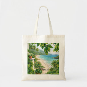 Bolsa Tote Vista Tropical da Praia das Ilhas Keeling