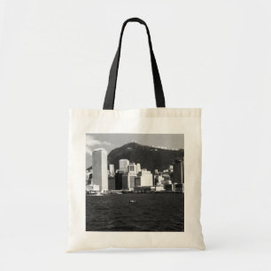Bolsa Tote Vista vintage dos arranha-céus da baía de Hong Kon