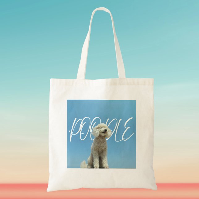 Bolsa Tote Visualização Retro Poodle para Blue Sky Art (Criador carregado)