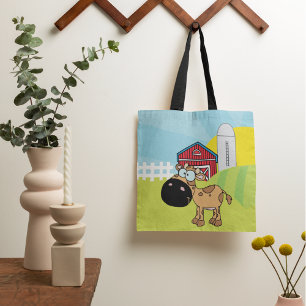 Bolsa Tote Vitelo De Cartoon Numa Fazenda