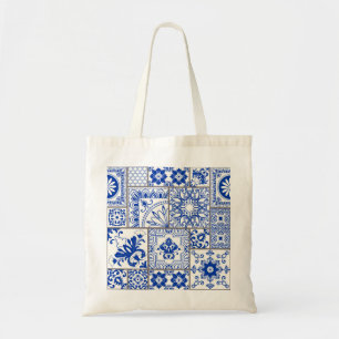 Bolsa Tote Vitoriano Majolica: Padrão de Azulejo de Patches.