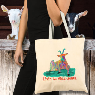 Bolsa Tote Vivendo a Vida Cabra Design de Cabra Gritando Dive