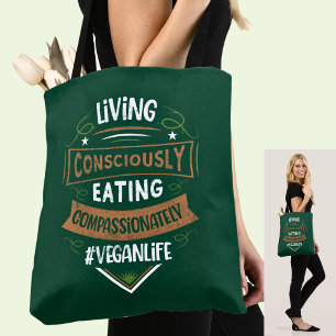 Bolsa Tote Vivendo Conscientemente Comendo Compaixão Vegan