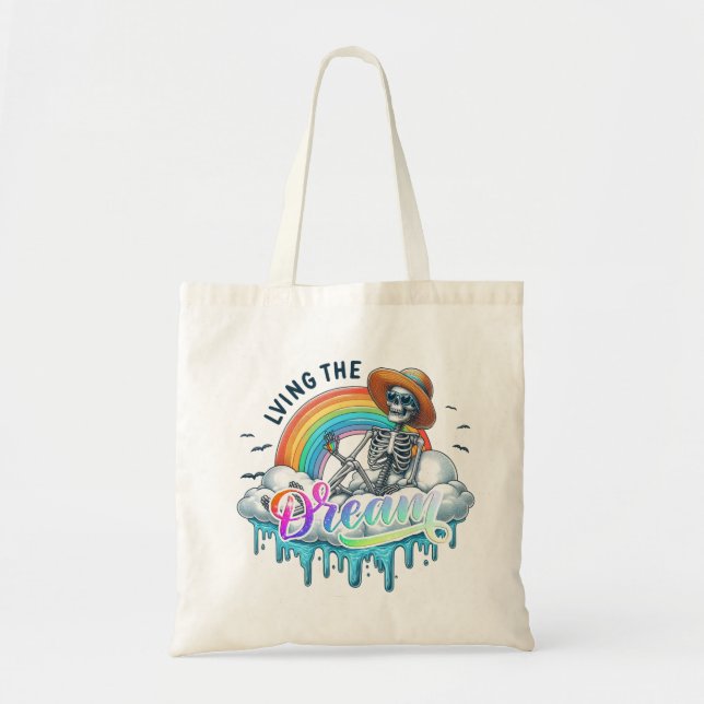 Bolsa Tote Vivendo O Sonho - Esqueleto (Frente)