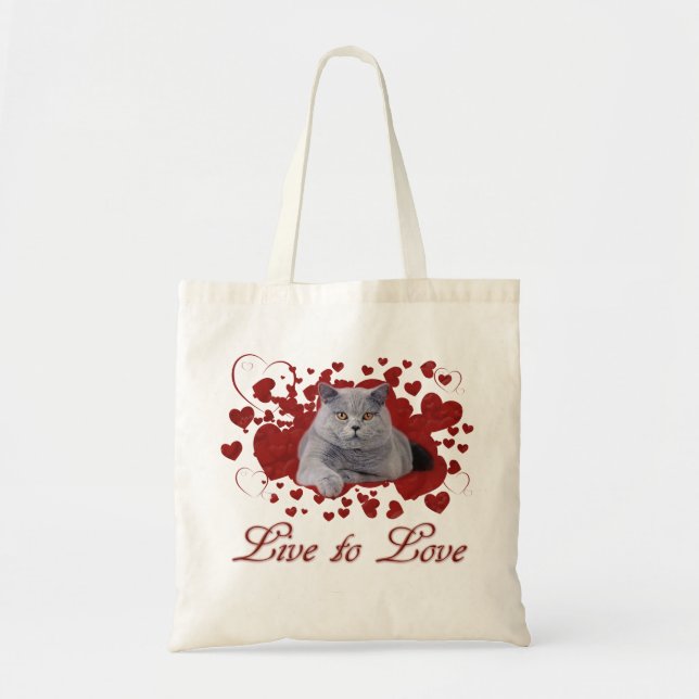 Bolsa Tote Viver para amar o gato (Frente)