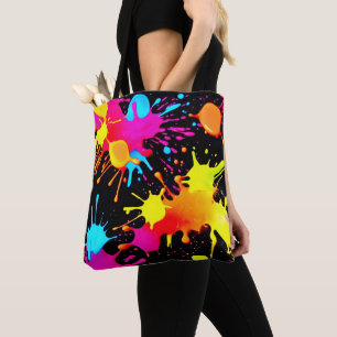 Bolsa Tote Vivid Neon Abstrato Art em movimento