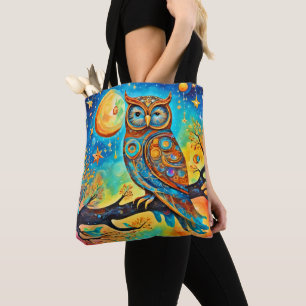 Bolsa Tote Vivid Owl Celestials: Maravilha e Mágica