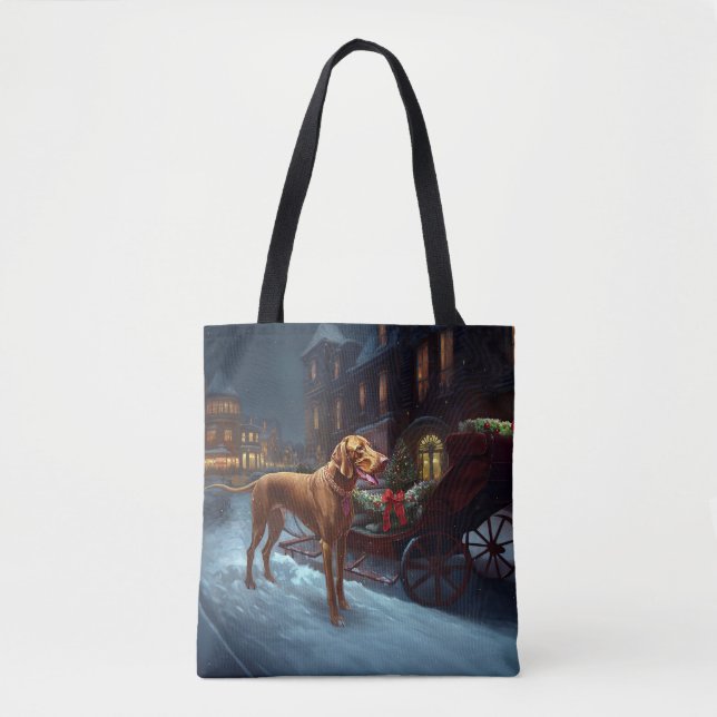 Bolsa Tote Vizsla Christmas Fesason (Frente)