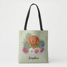 Vizsla Húngaro Com Flores Coloridas E Nome