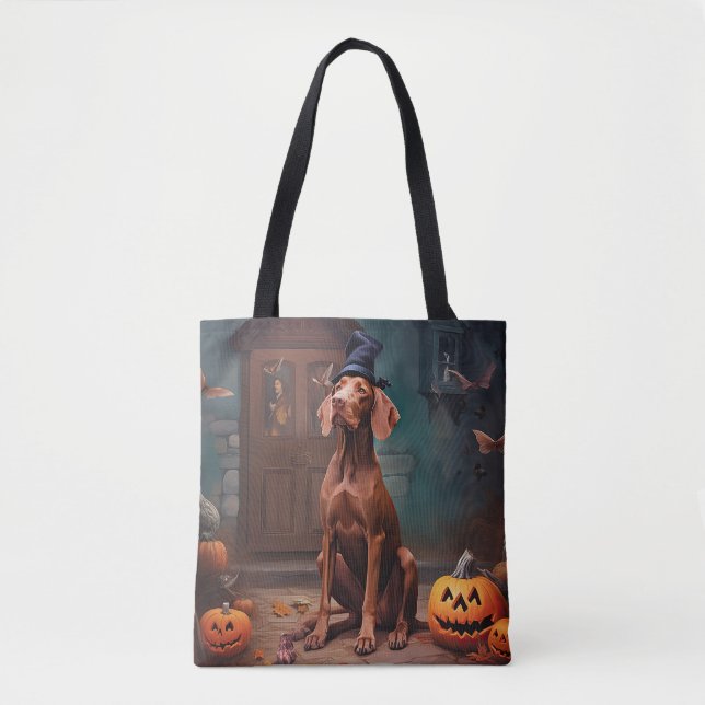 Bolsa Tote Vizsla Pumpkins Halloween Scary (Frente)