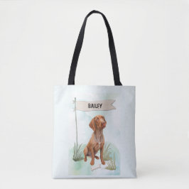 Bolsa Tote Vizsla Watercolor Personalized Dog