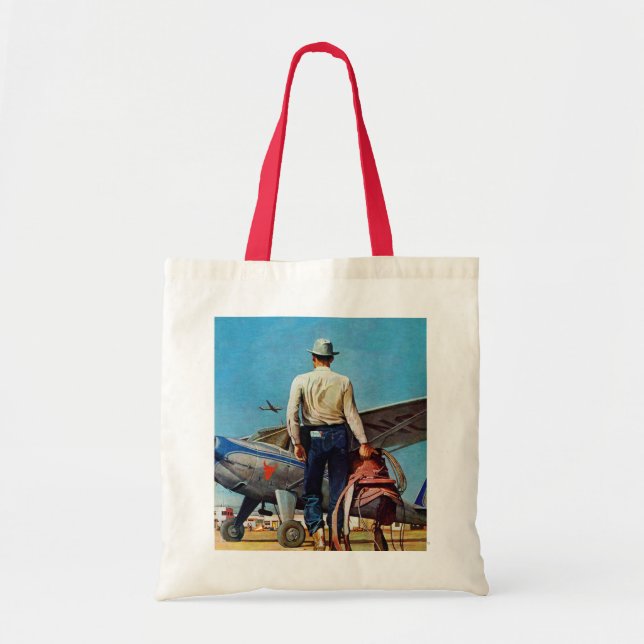 Bolsa Tote Voando Cowboy por Mead Schaeffer (Frente)