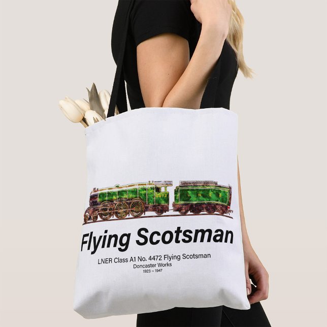 Bolsa Tote Voando escocês Vapor Comboio Inglês Locomotiva (Criador carregado)