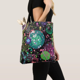 Bolsa Tote Voando Pelo Espaço: Um Abstrato Maximalista