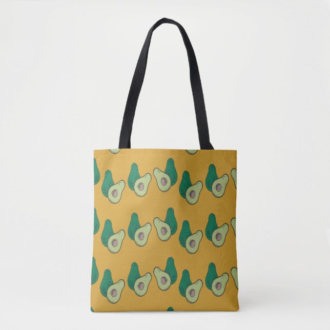 Bolsa Tote Vocado verde em castanho (Frente)