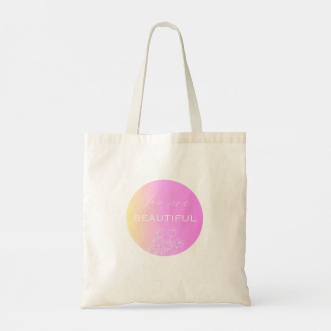 Bolsa Tote "Você É Bonita" Círculo Cor-De-Rosa, Confiança (Verso)
