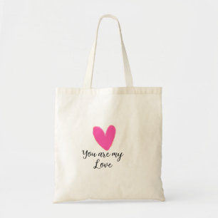 Bolsa Tote você é meu amor coração rosa vermelho aquarela kid