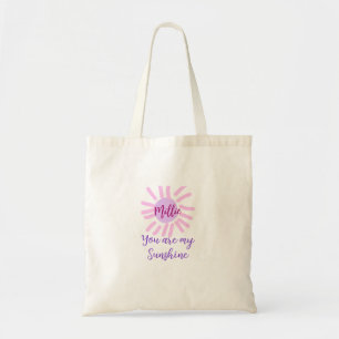 Bolsa Tote Você é meu sol roxo púrpura, cor-de-rosa, raios so