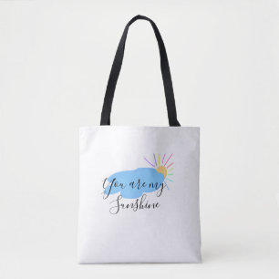 Bolsa Tote você é meus raios de sol amarelo laranja nuvens