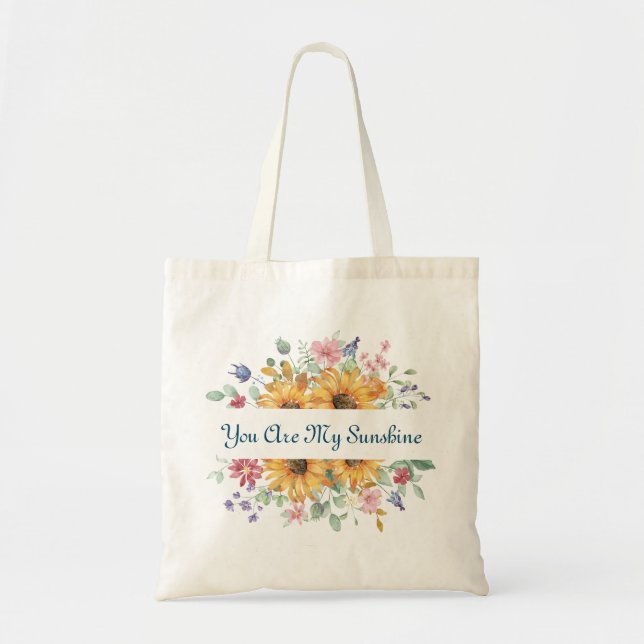 Bolsa Tote Você É Minha Citação de Sol e Girassol (Frente)