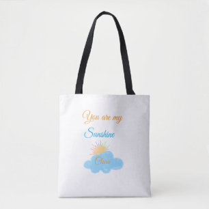 Bolsa Tote Você é minha nuvem de raios solares laranja amarel