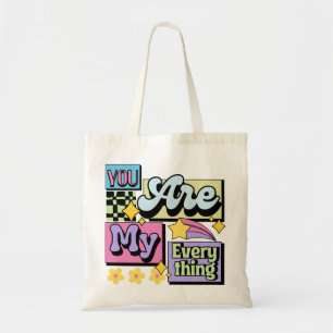 Bolsa Tote Você é o meu tudo - Tipografia do Pastel dos anos