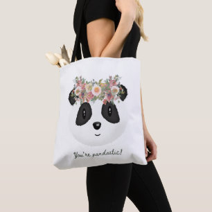 Bolsa Tote Você é pandástico! Saco de Toque de Urso Panda Bon