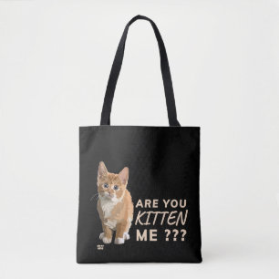 Bolsa Tote "VOCÊ ESTÁ ME BATENDO" Gato engraçado         
