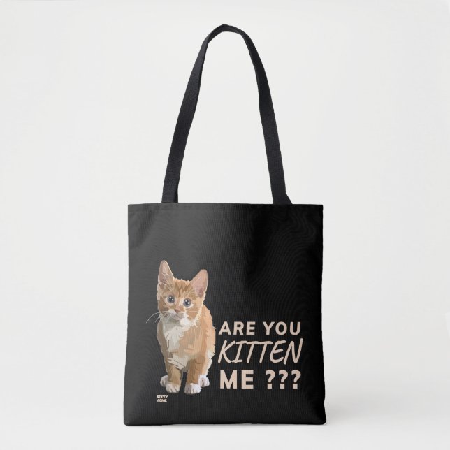 Bolsa Tote "VOCÊ ESTÁ ME BATENDO" Gato engraçado (Frente)