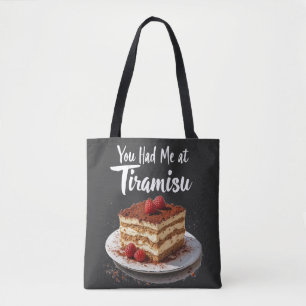 Bolsa Tote Você me pegou em Tiramisu - Comida de Impressão di
