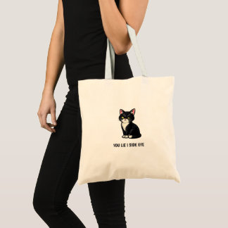 Bolsa Tote Você Mente Eu Olho de Esquina Citação Divertida de