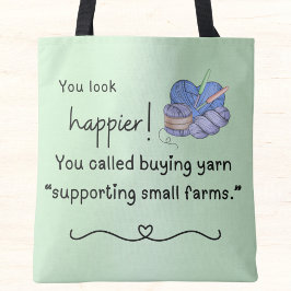 Bolsa Tote Você parece mais feliz! apoiando pequenas fazendas