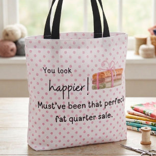 Bolsa Tote Você parece mais feliz! Quarto tecido